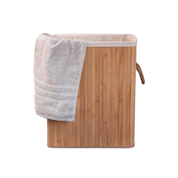 Eco Bath Bamboo Laundry Basket with Lid and Removable Lining - Eco Bath London