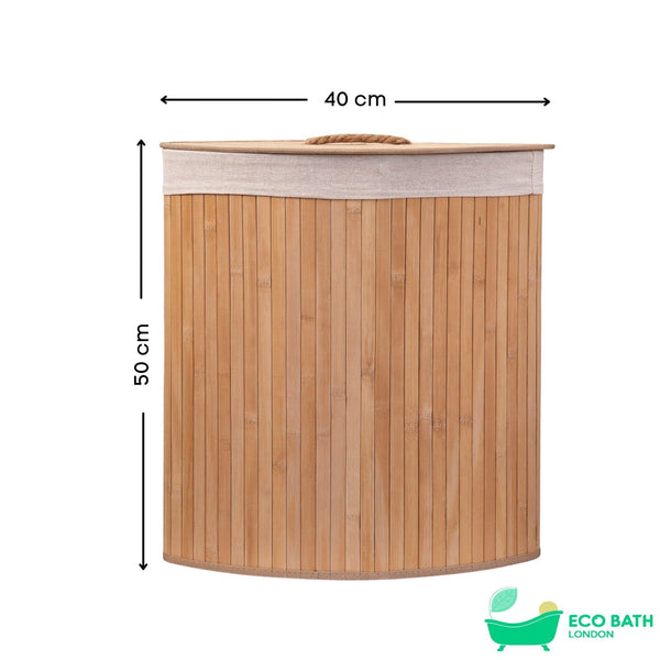 Eco Bath Bamboo Laundry Basket with Lid and Removable Lining - Eco Bath London