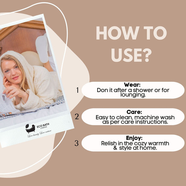 Eco Bath London Hooded Organic Cotton Bath Robe - 100% Certified Organic Cotton - Eco Bath London