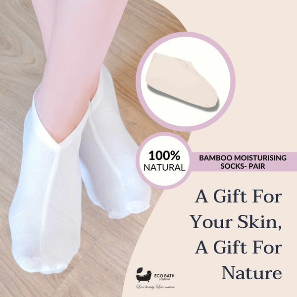 Eco Bath London Moisturising Socks - 1 Pair, Breathable Soft Foot Moisturiser Socks for Overnight Hydration - Eco Bath London