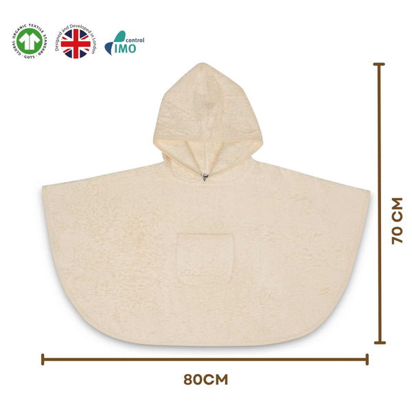 Eco Bath London Organic Cotton Baby Poncho - Luxuriously Soft, Undyed and Unbleached - Eco Bath London