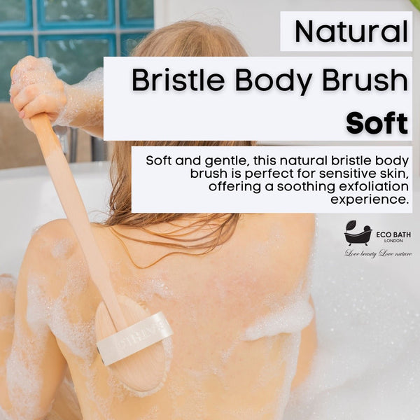 Eco Bath Natural Bristle Body Brush Detachable with Soft Bristles - Eco Bath London