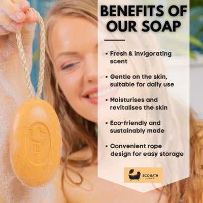 Eco Bath Apricot Soap on a Rope - 220g - Eco Bath London