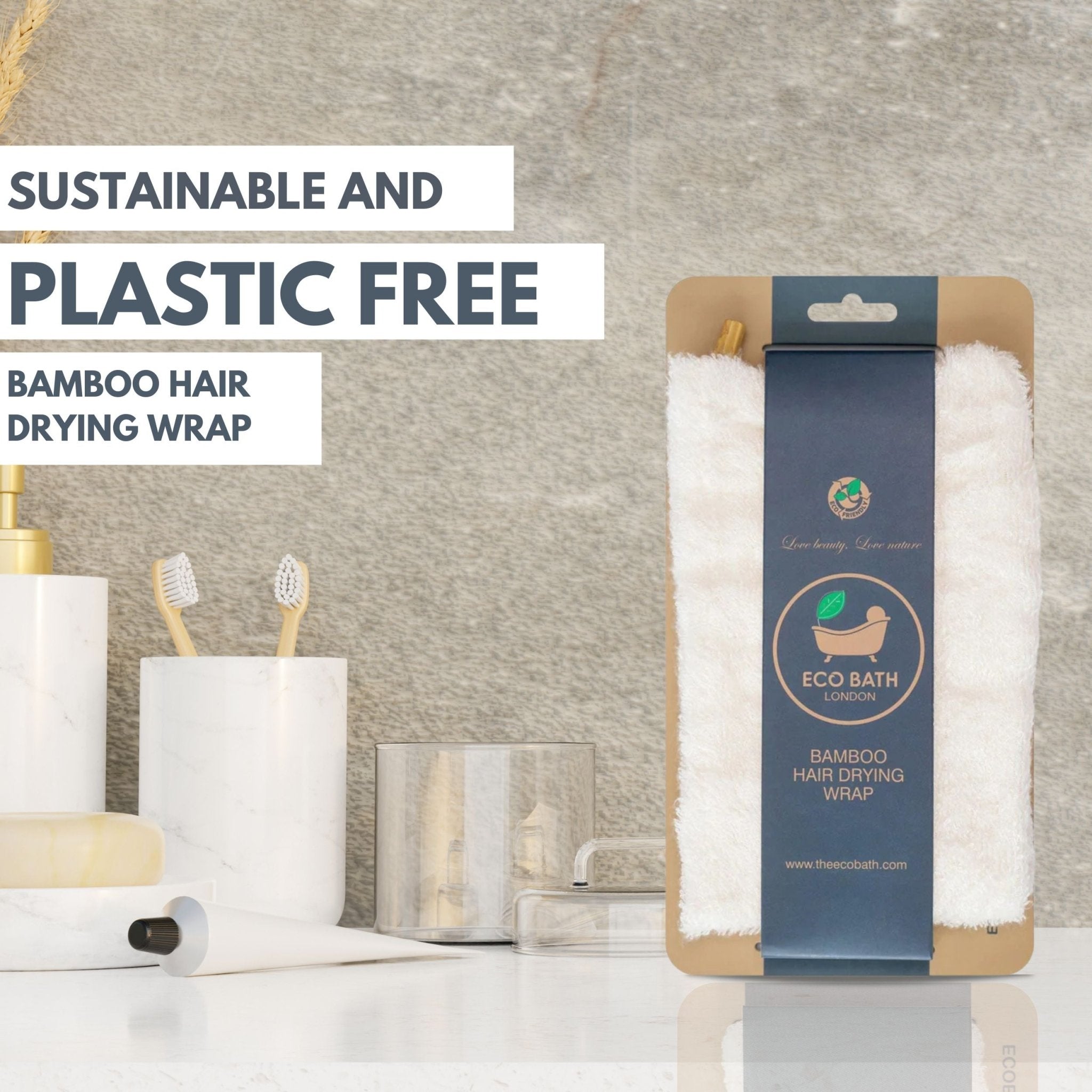 Eco Bath Bamboo Hair Drying Wrap - Eco Bath London