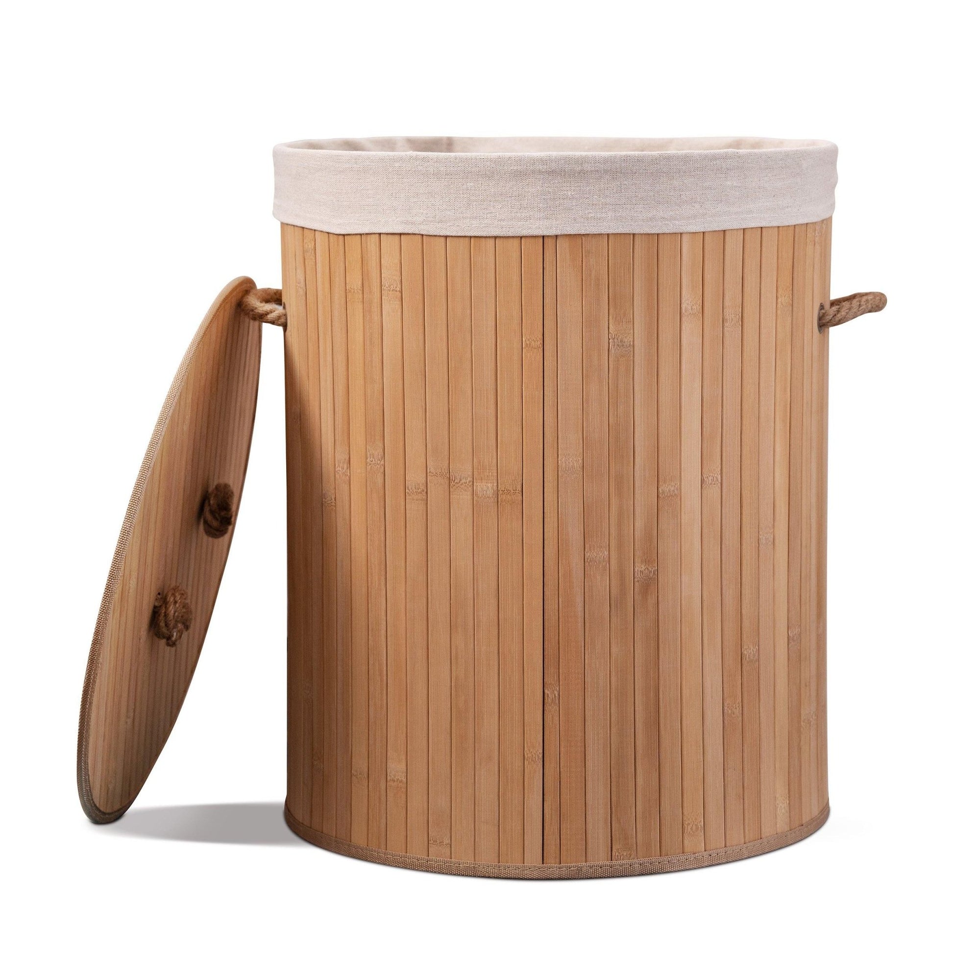 Eco Bath Bamboo Laundry Basket with Lid and Removable Lining - Eco Bath London