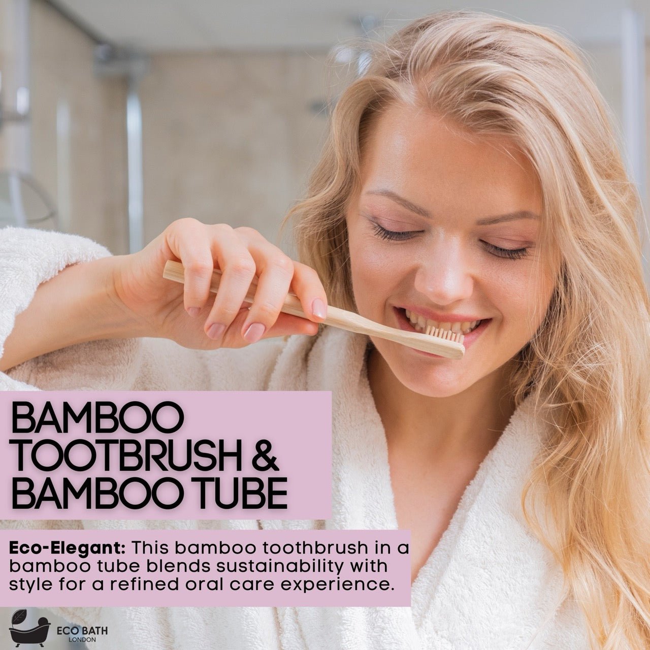Eco Bath Bamboo Toothbrush in Bamboo Tube | First Step to Sustainable Life - Eco Bath London