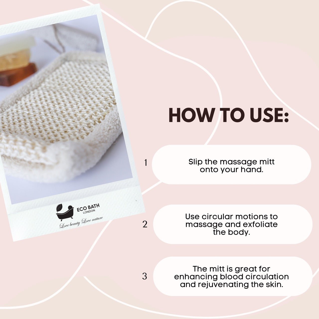 Eco Bath Cotton & Natural Sisal Massage Mitt - Eco Bath London