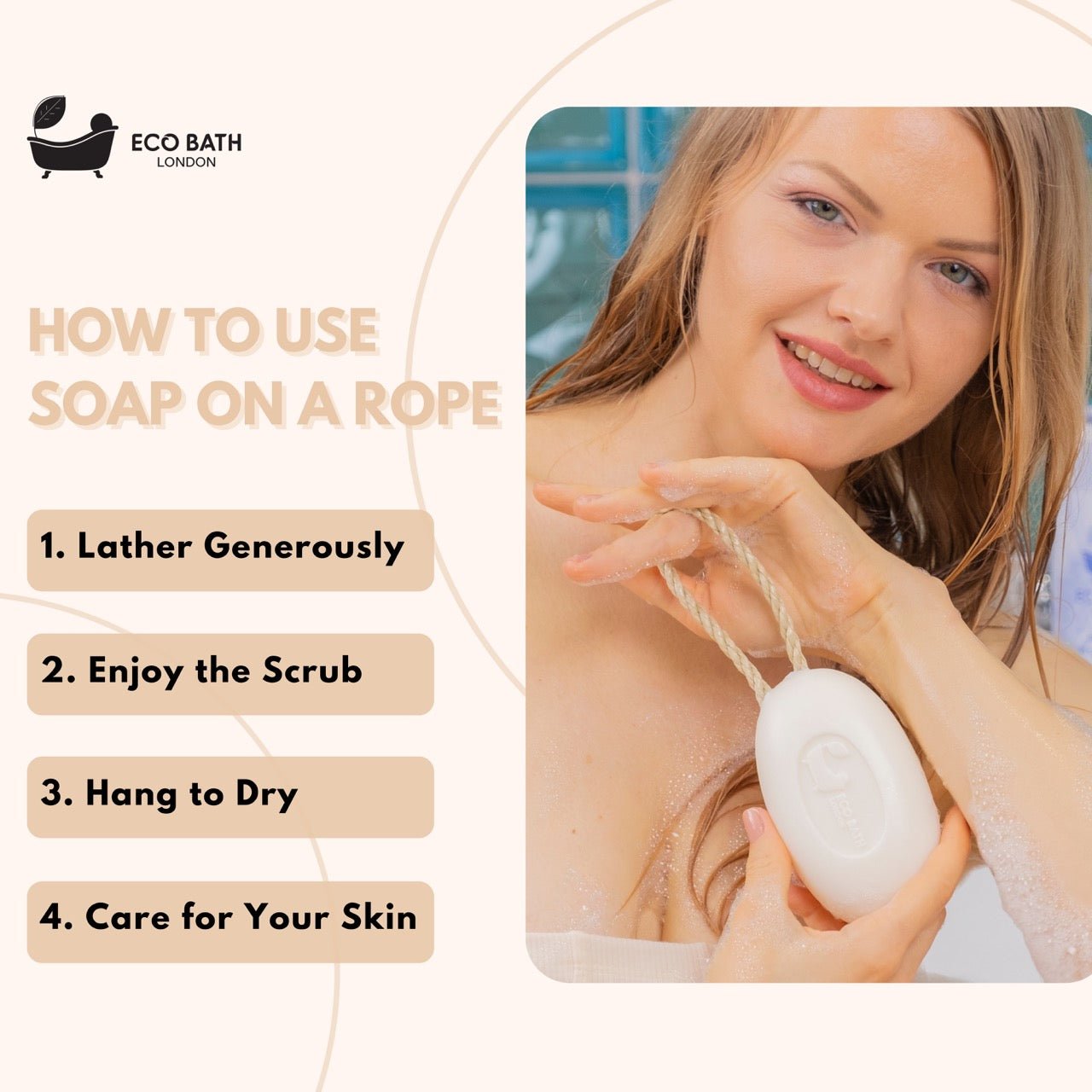 Eco Bath Donkey’s Milk Soap on a Rope - 220g - Eco Bath London