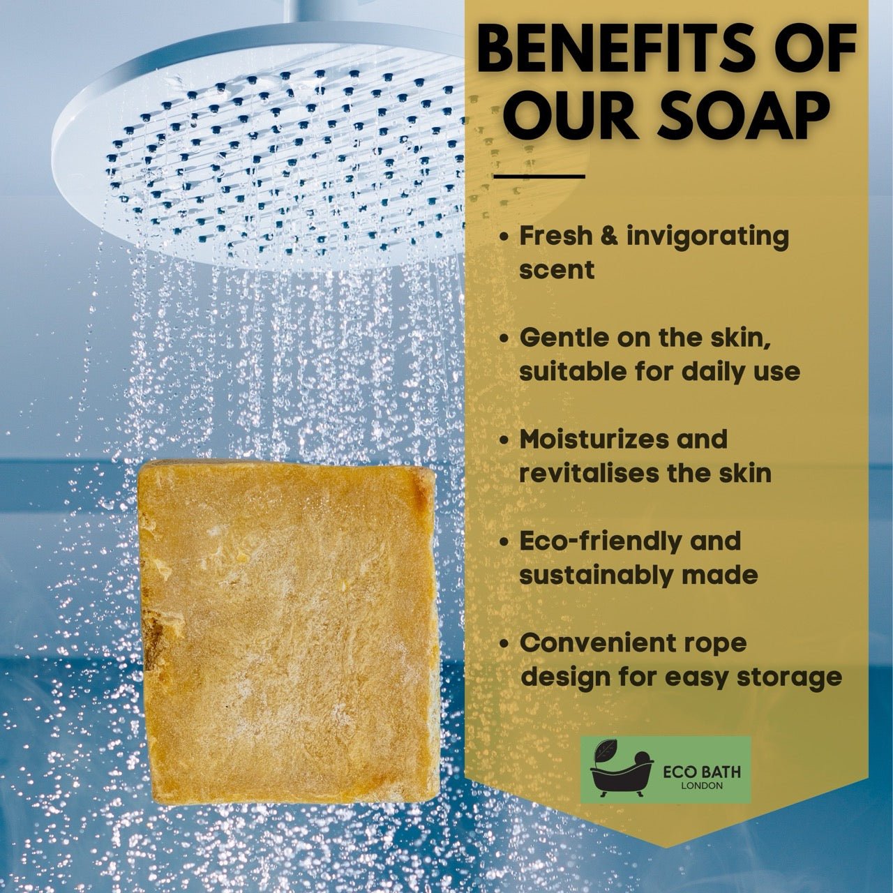 Eco Bath Hand Made Bay & Olive Soap (+/ - 200gr) - Eco Bath London