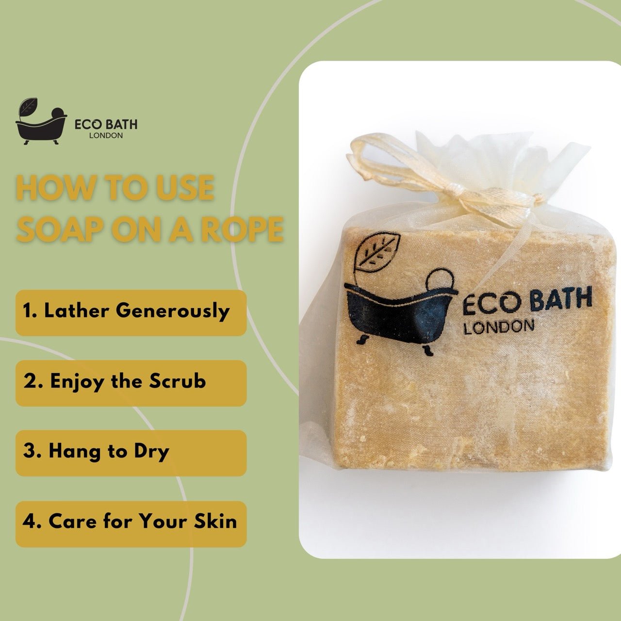 Eco Bath Hand Made Bay & Olive Soap (+/ - 200gr) - Eco Bath London