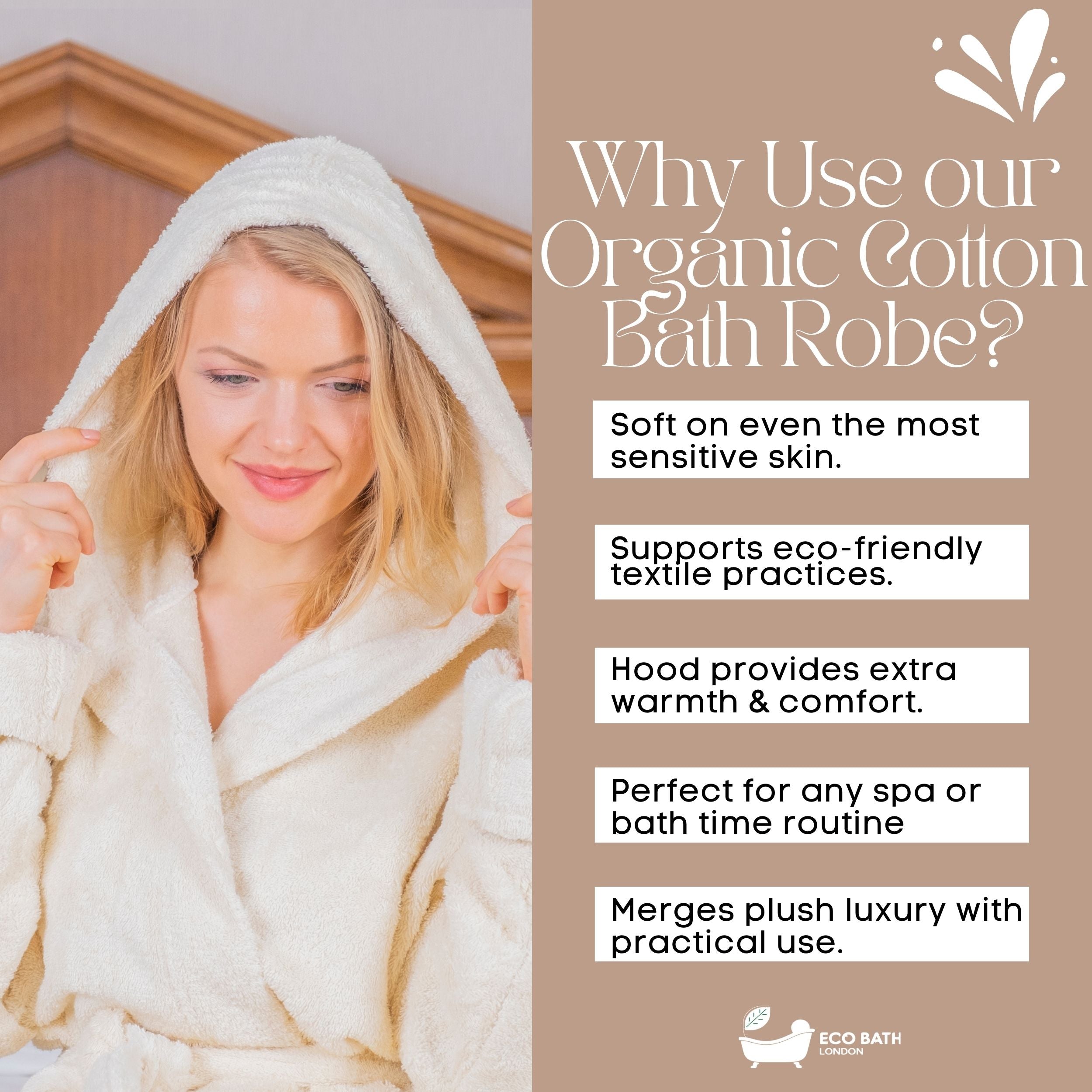 Organic Robe Eco Bath Hooded Organic Cotton Bathrobe - Organic Certified Cotton ...