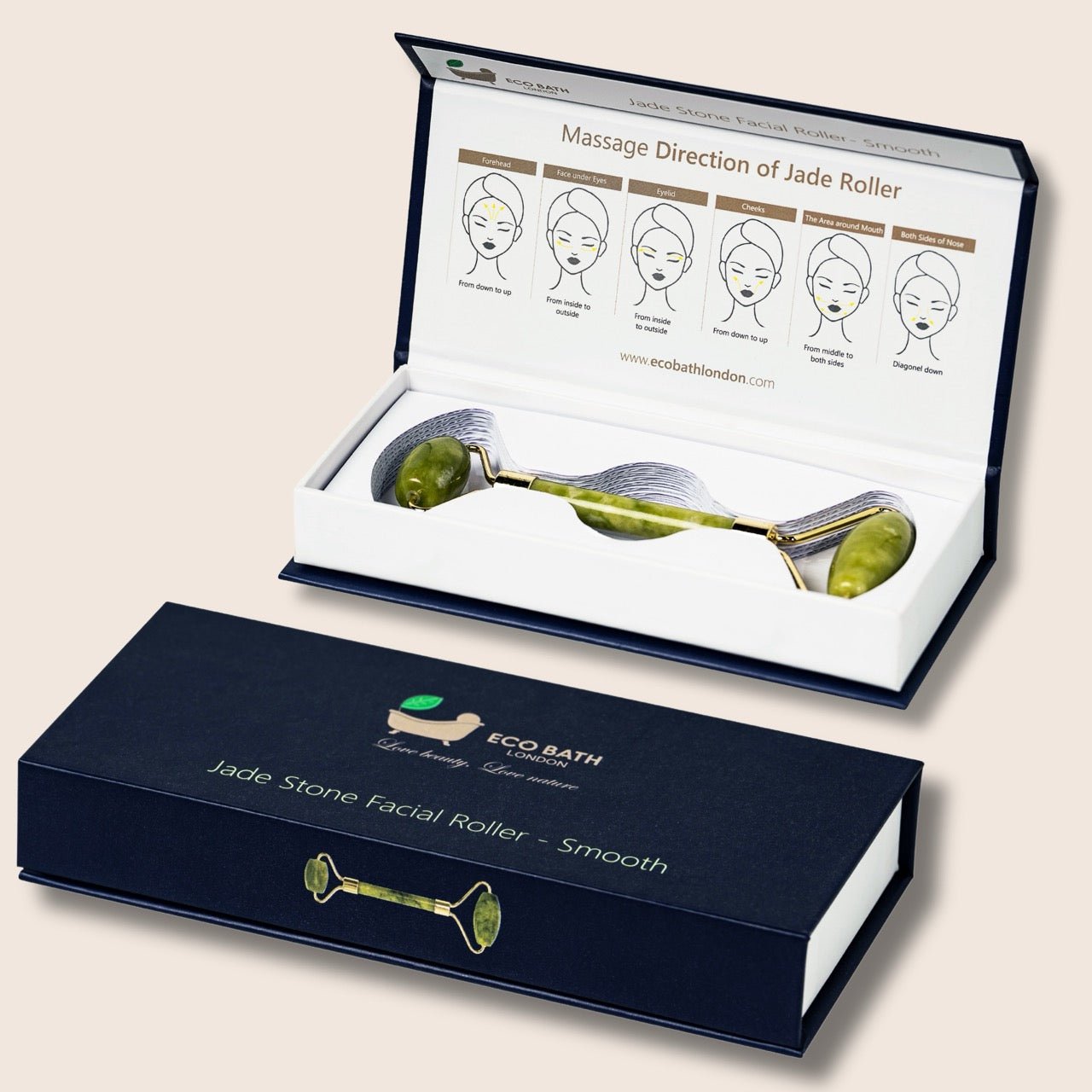 Eco Bath Jade Face Roller Smooth End - Eco Bath London