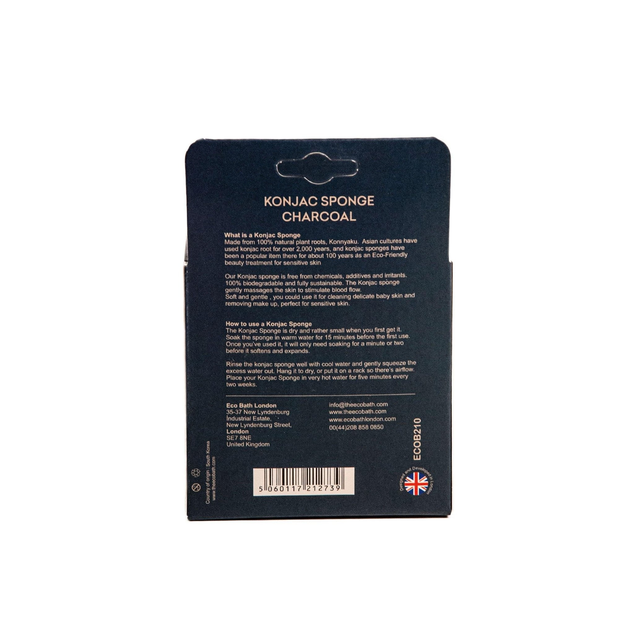 Eco Bath Konjac Sponge Charcoal - Eco Bath London