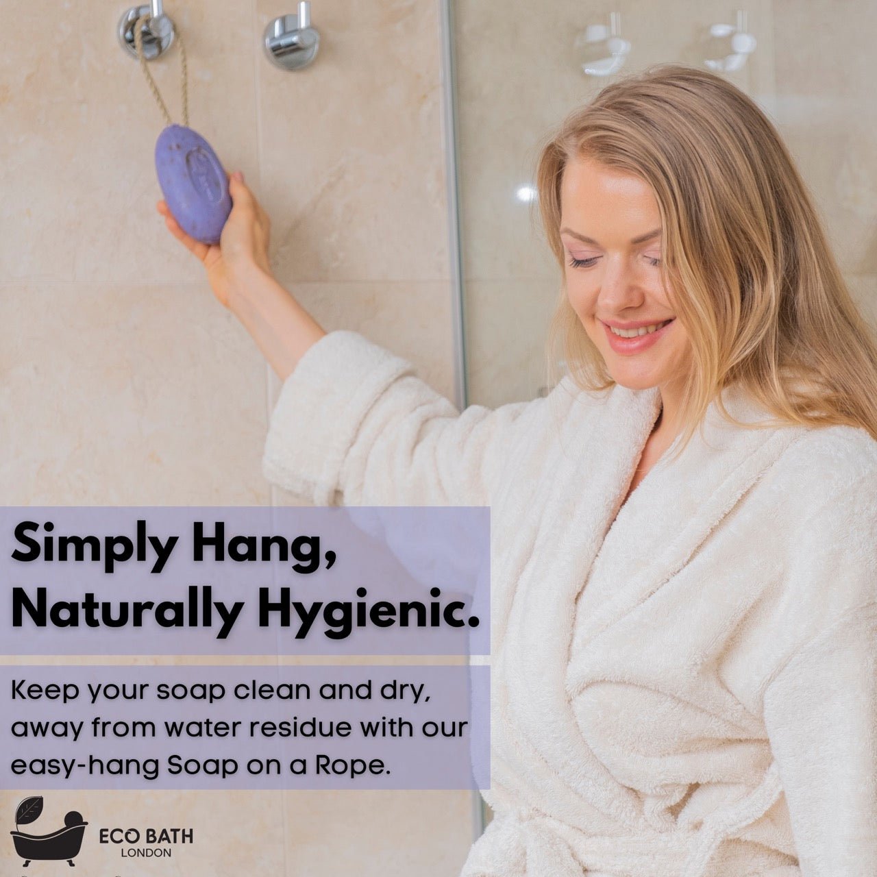 Eco Bath Lavender Soap on a Rope - 220g - Eco Bath London