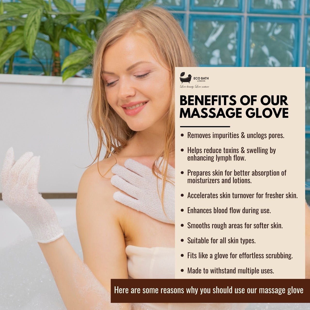 Eco Bath London 1 Pair of Exfoliating Body Gloves - Eco Bath London