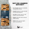 Eco Bath London Bamboo Bath Mat - Roll Up Shower Mat, Anti - Slip and Waterproof Bathroom Spa Shower Mat - Eco Bath London