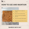 Eco Bath London Bamboo Bath Mat - Roll Up Shower Mat, Anti - Slip and Waterproof Bathroom Spa Shower Mat - Eco Bath London