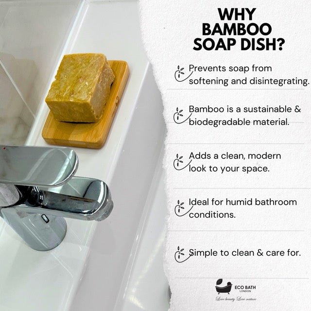 Eco Bath London Bamboo Rectangle Soap Dish - Eco Bath London