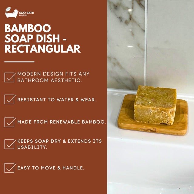 Eco Bath London Bamboo Rectangle Soap Dish - Eco Bath London
