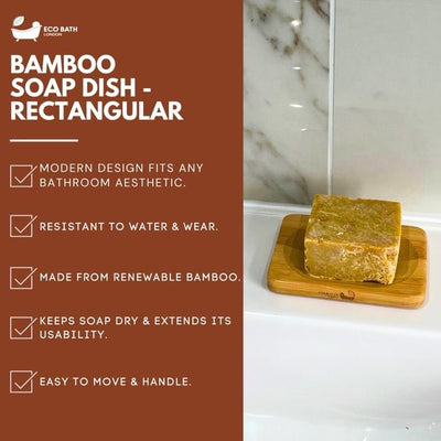 Eco Bath London Bamboo Rectangle Soap Dish - Eco Bath London