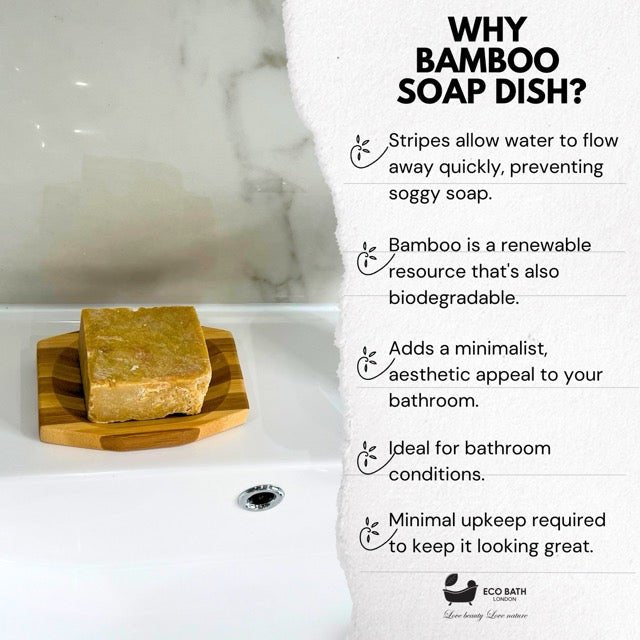 Eco Bath London Bamboo Stripes Rectangle Soap Dish - Eco Bath London
