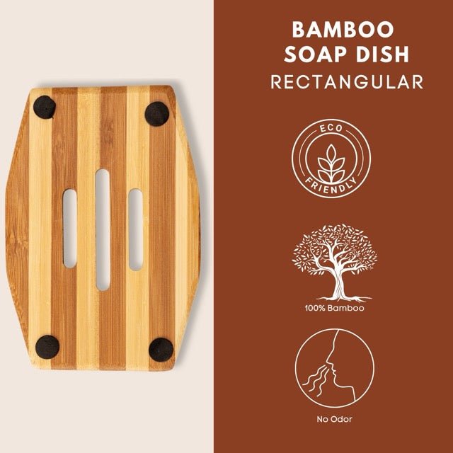 Eco Bath London Bamboo Stripes Rectangle Soap Dish - Eco Bath London
