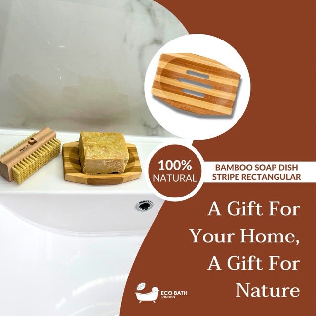 Eco Bath London Bamboo Stripes Rectangle Soap Dish - Eco Bath London