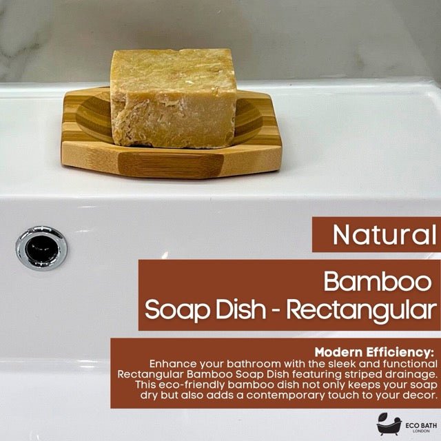 Eco Bath London Bamboo Stripes Rectangle Soap Dish - Eco Bath London