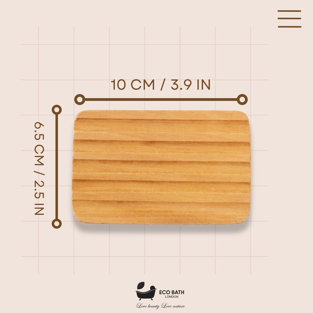 Eco Bath London Beech Wood Ridged Soap Dish - Eco Bath London