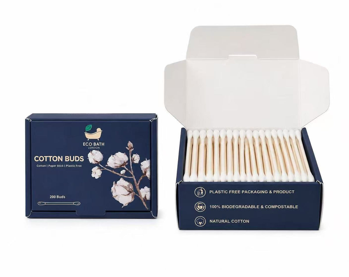 Eco Bath London Cotton Buds - Paper Stick | Plastic-Free - Eco Bath London