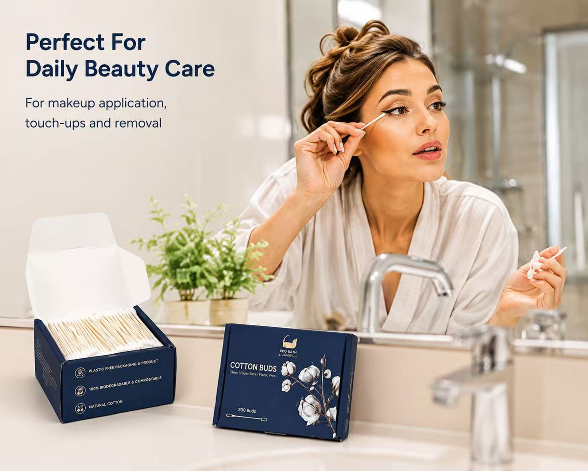 Eco Bath London Cotton Buds - Paper Stick | Plastic-Free - Eco Bath London