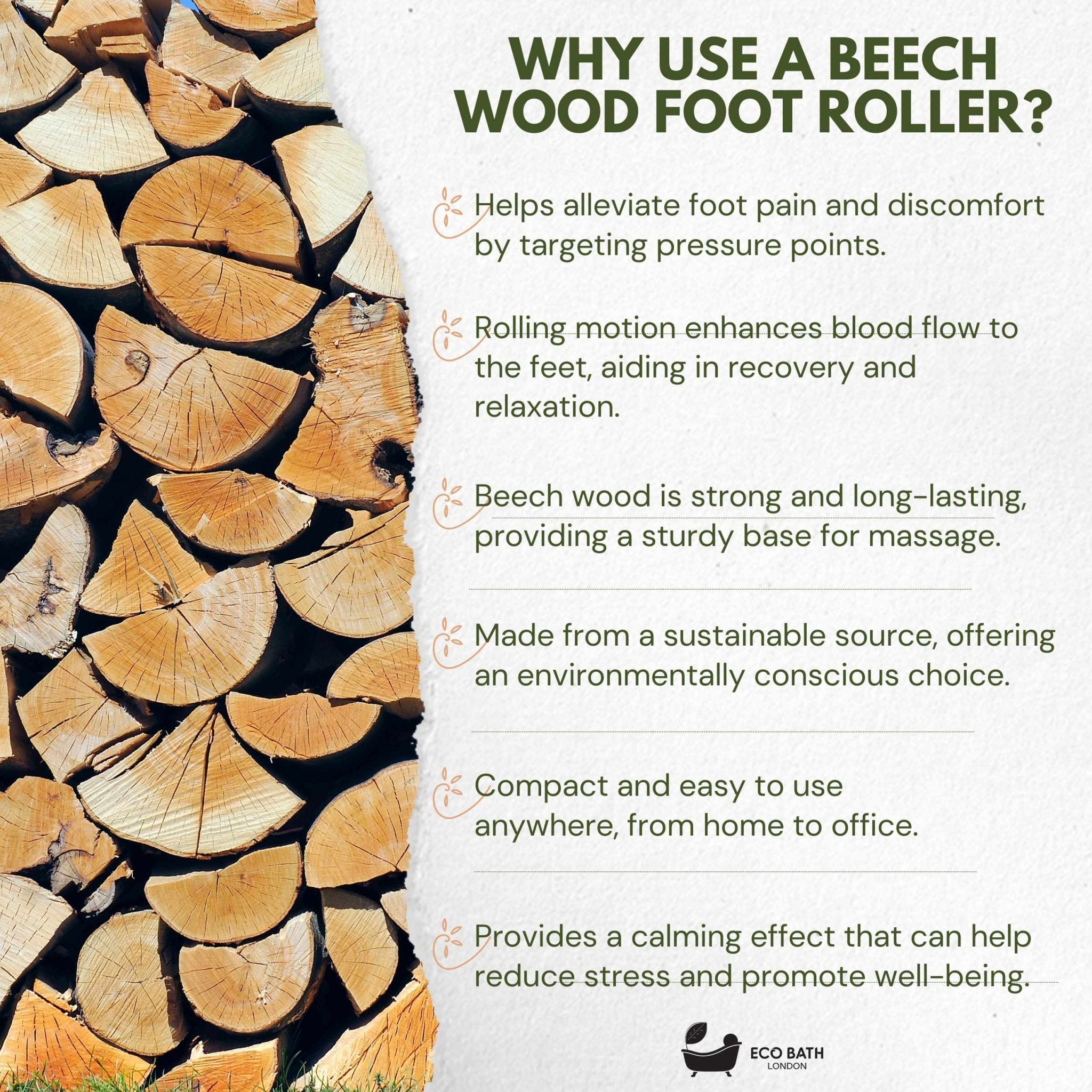 Eco Bath London Deluxe Massager - Natural Wooden Back Massager - Eco Bath London