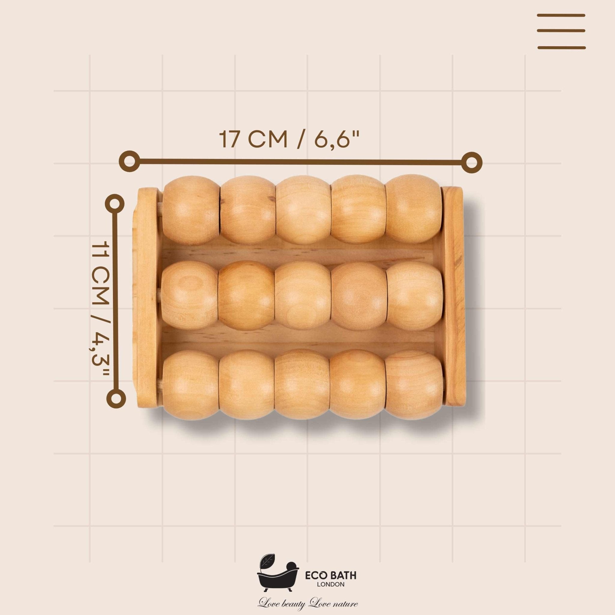 Eco Bath London Foot Roller - Wooden Foot Roller Massager for Pain Relief and Improved Circulation - Eco Bath London