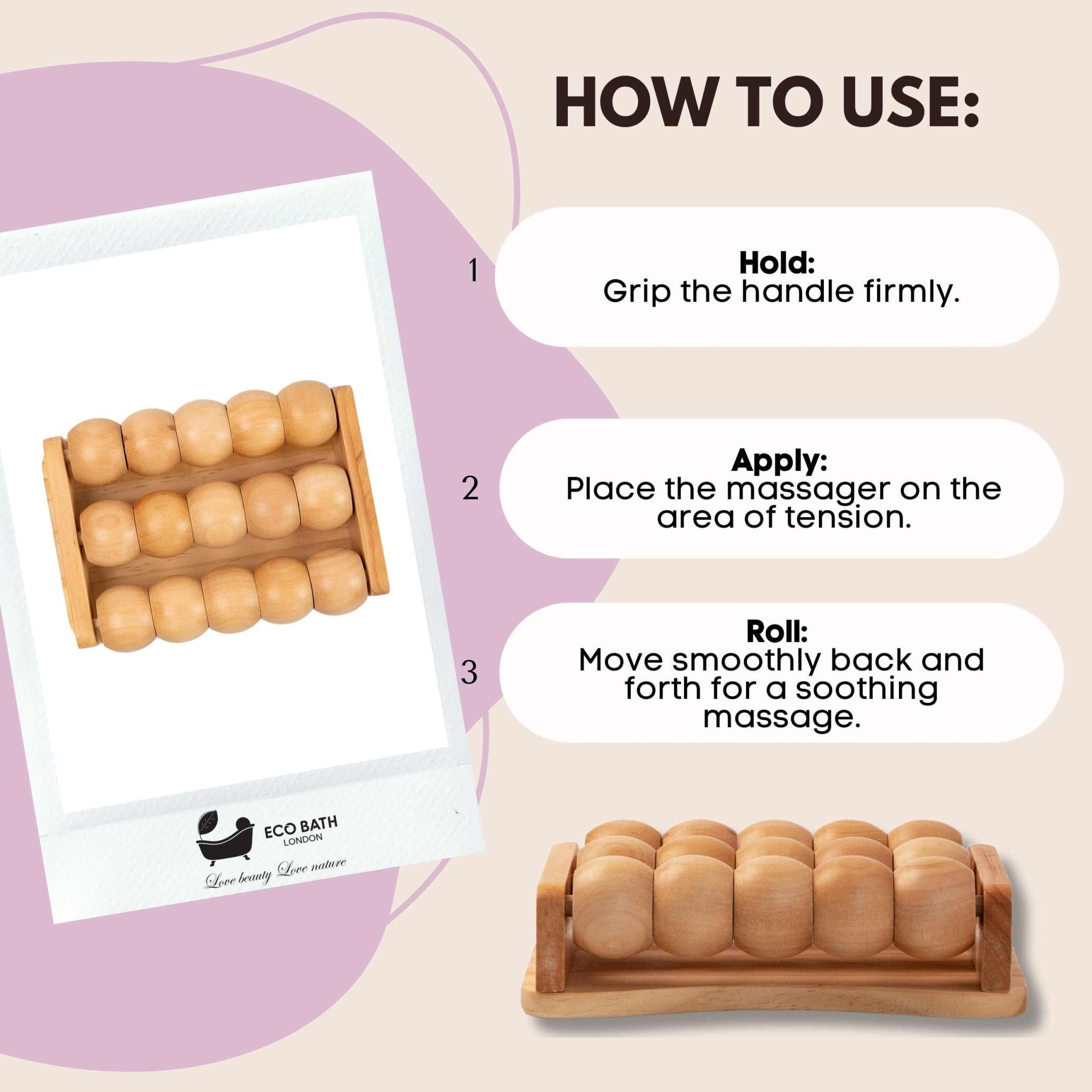 Eco Bath London Foot Roller - Wooden Foot Roller Massager for Pain Relief and Improved Circulation - Eco Bath London