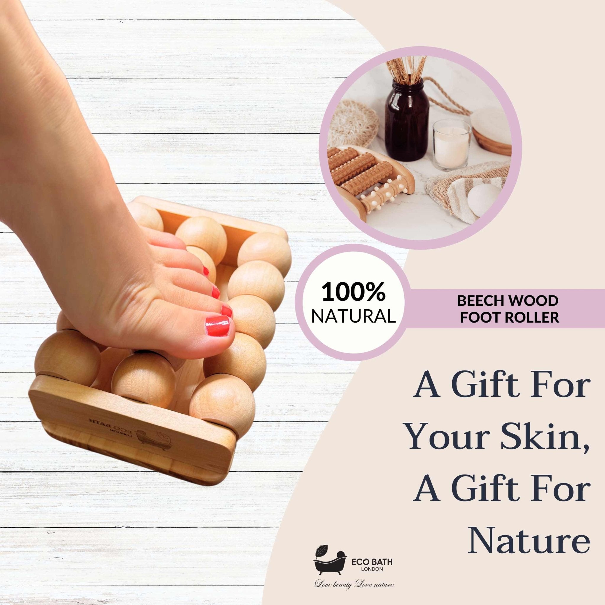 Eco Bath London Foot Roller - Wooden Foot Roller Massager for Pain Relief and Improved Circulation - Eco Bath London
