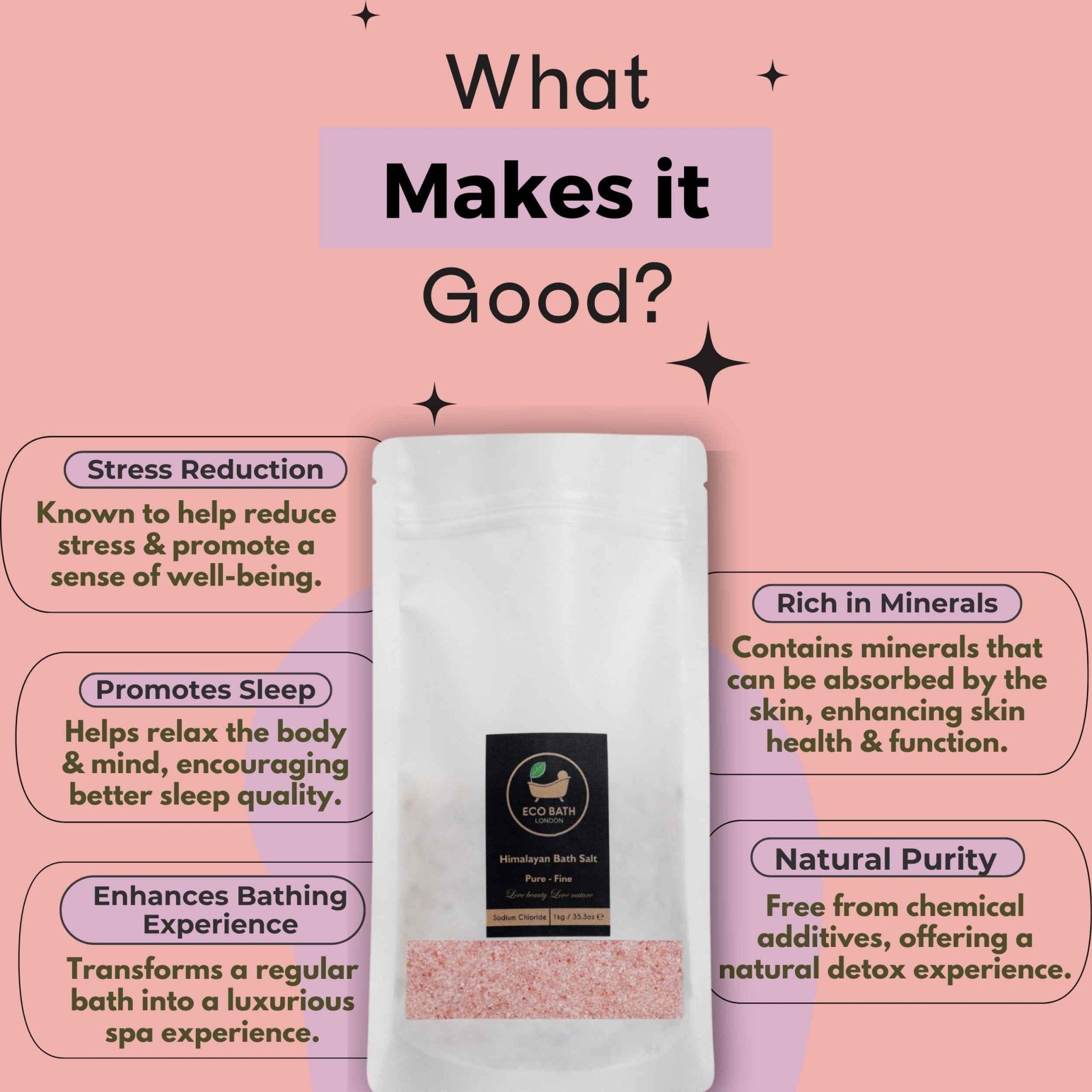 Eco Bath London Himalayan Bath Salt Fine Grade - 1 KG - Eco Bath London