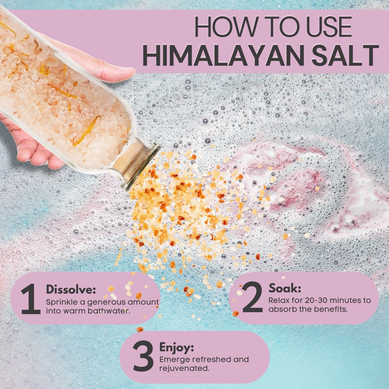 Eco Bath London Lemongrass Himalayan Bath Salt 300g - Premium Himalayan Salt Infused with Lemongrass & Calendula - Eco Bath London