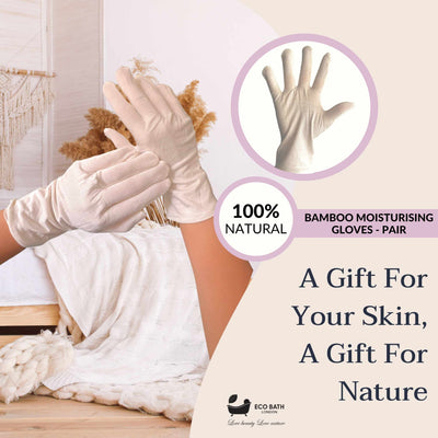 Eco Bath London Moisturising Gloves - 1 Pair, Ultra Soft Hand Gloves for Eczema & Dry Hands - Eco Bath London