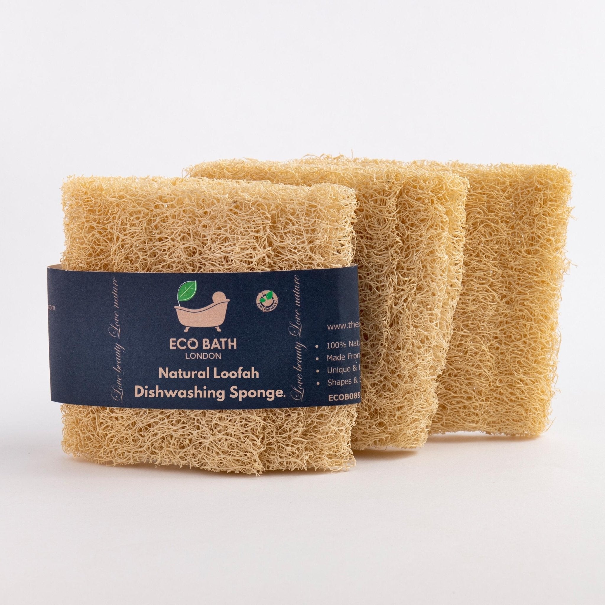 Eco Bath London Natural Loofah Dishwashing Sponges - Set of 3 - Eco Bath London