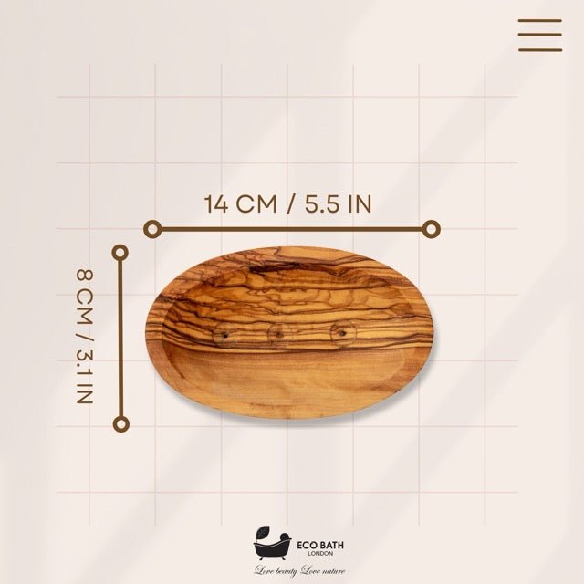 Eco Bath London Olive Wood Boat Shape Soap Dish - Eco Bath London