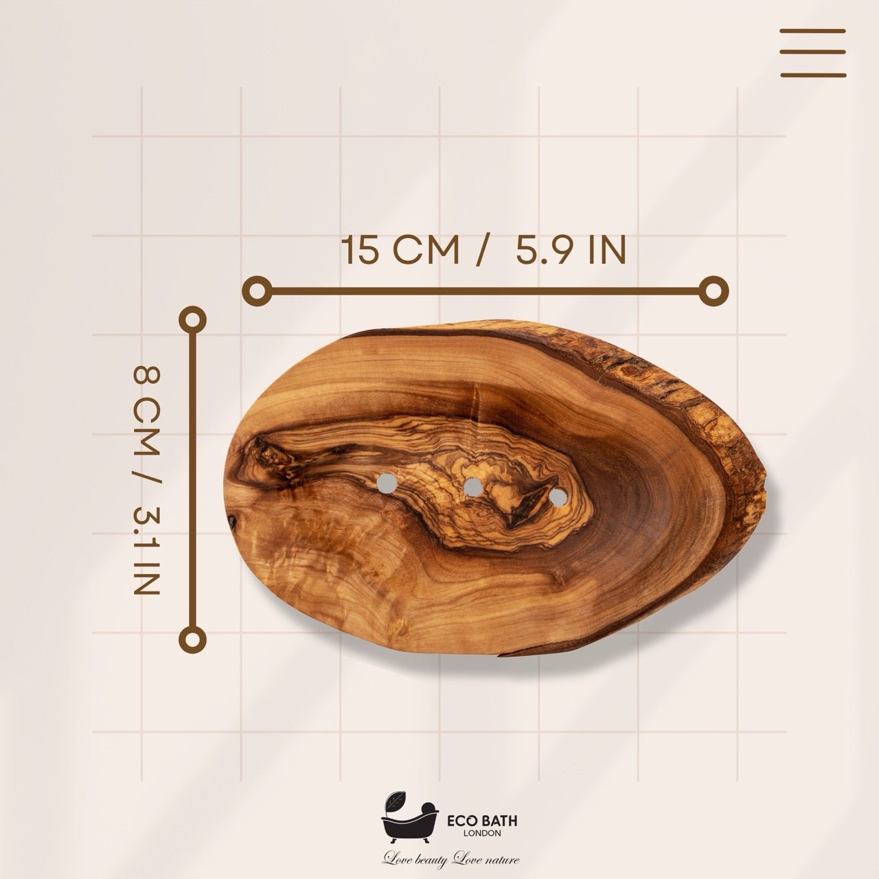 Eco Bath London Olive Wood Leaf Soap Dish - Eco Bath London