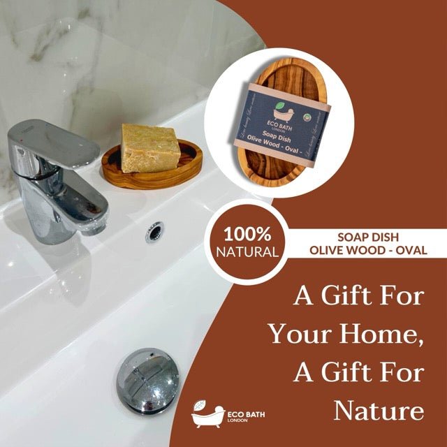 Eco Bath London Olive Wood Oval Soap Dish - Eco Bath London