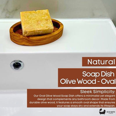 Eco Bath London Olive Wood Oval Soap Dish - Eco Bath London
