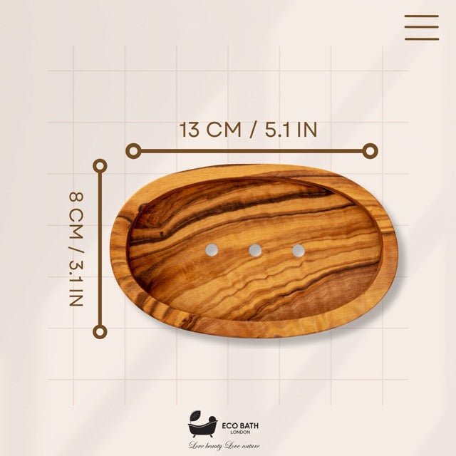 Eco Bath London Olive Wood Oval Soap Dish - Eco Bath London