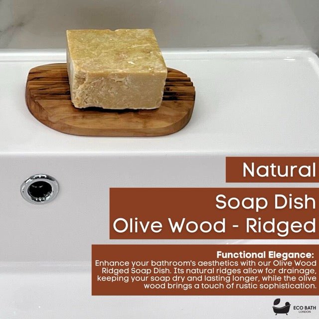 Eco Bath London Olive Wood Ridged Soap Dish - Eco Bath London