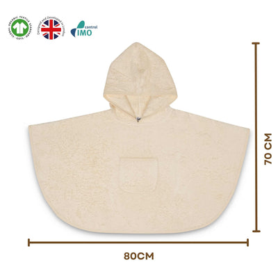 Eco Bath London Organic Cotton Baby Poncho - Luxuriously Soft, Undyed and Unbleached - Eco Bath London