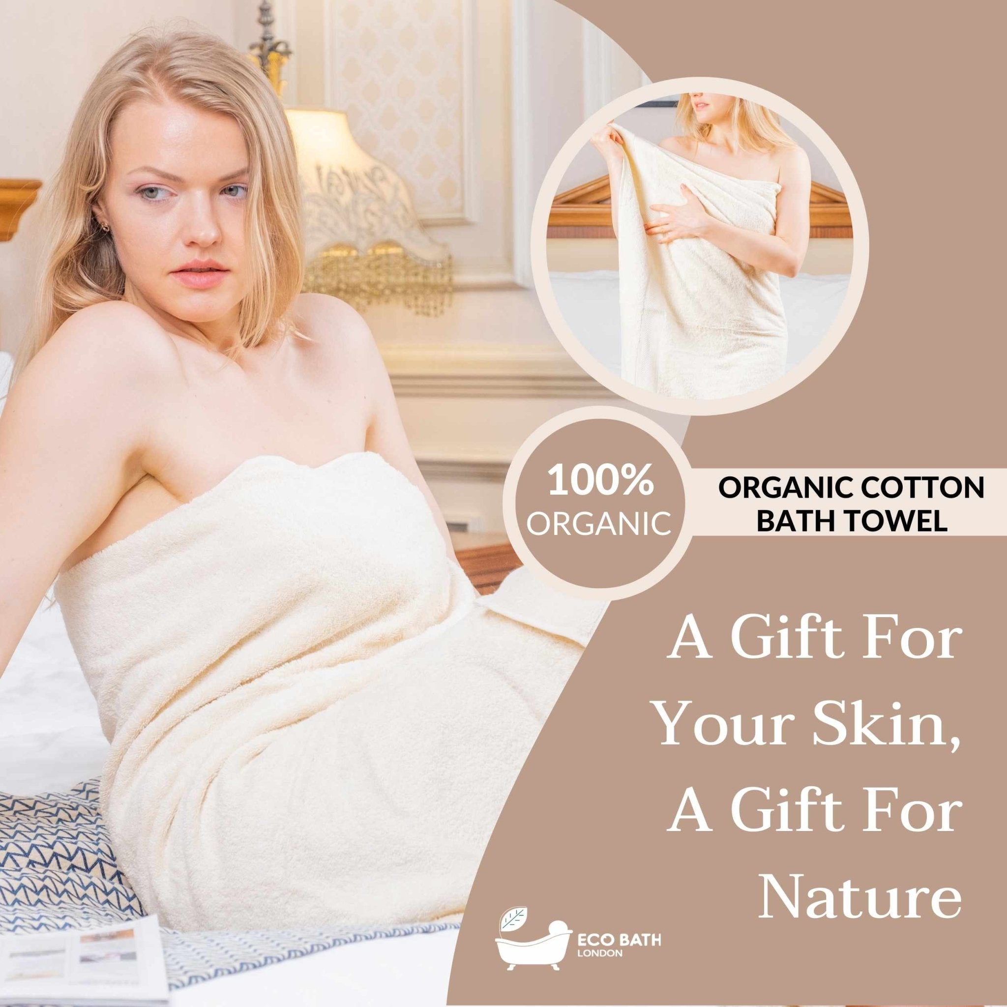 Eco Bath London Organic Cotton Bath Towel - Available in Multiple Sizes - Eco Bath London