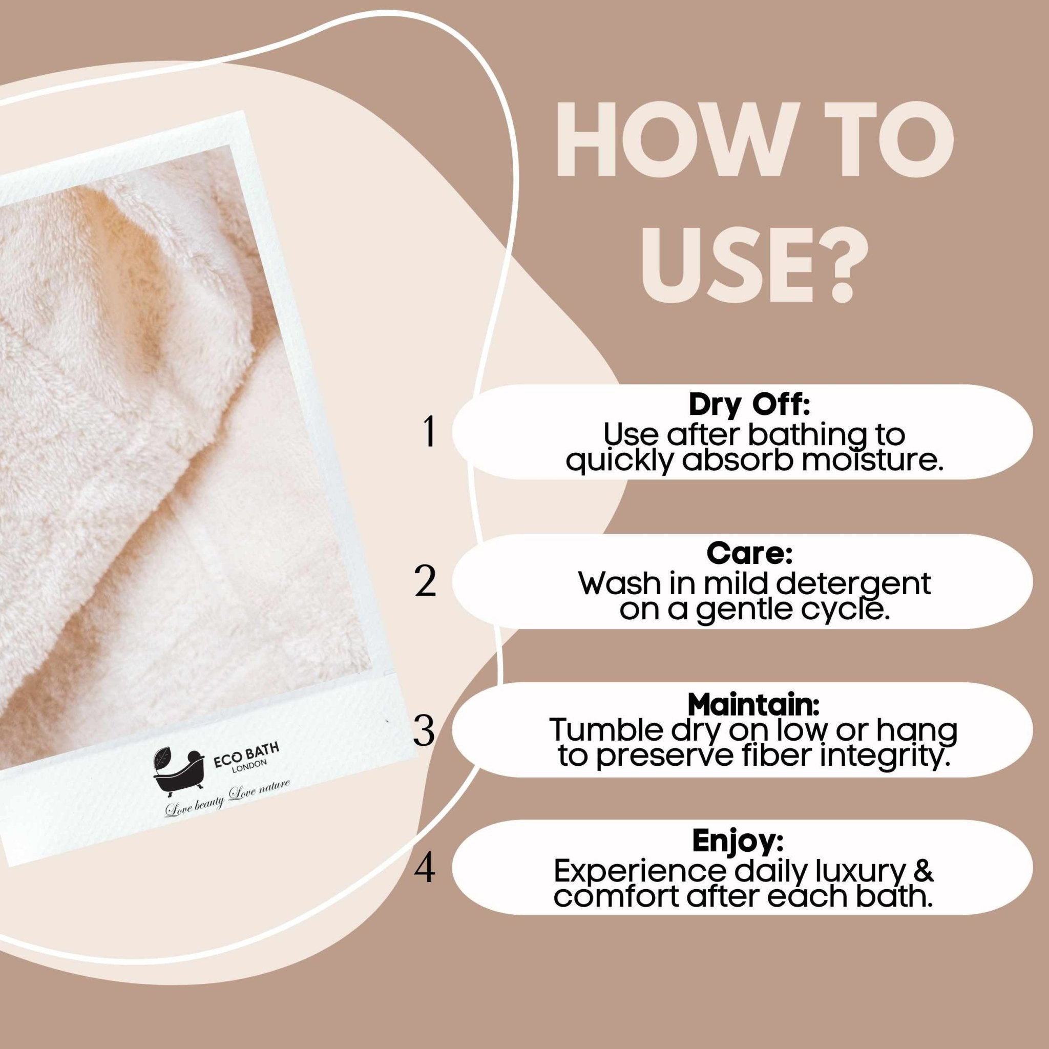 Eco Bath London Organic Cotton Bath Towel - Available in Multiple Sizes - Eco Bath London