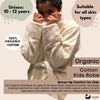 Eco Bath London Organic Cotton Kids Robe (10 - 12 Years) - Hooded, 100% Certified Organic Cotton - Eco Bath London