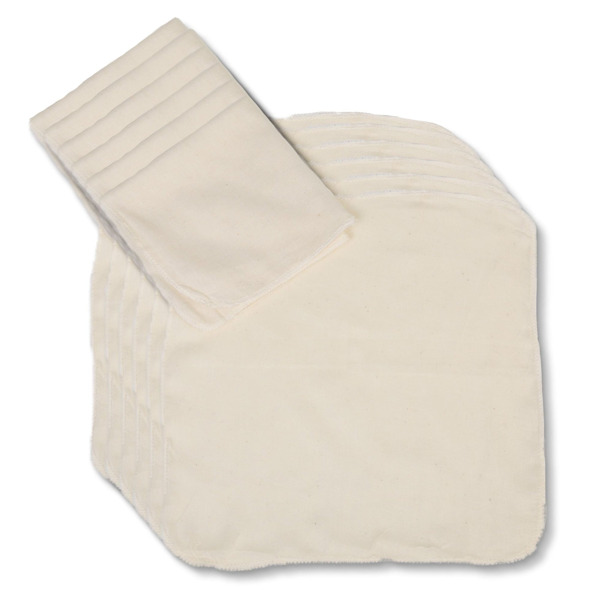 Eco Bath London Organic Cotton Muslin Face Cloth - Pack of 6, Available in Cream and White - Eco Bath London
